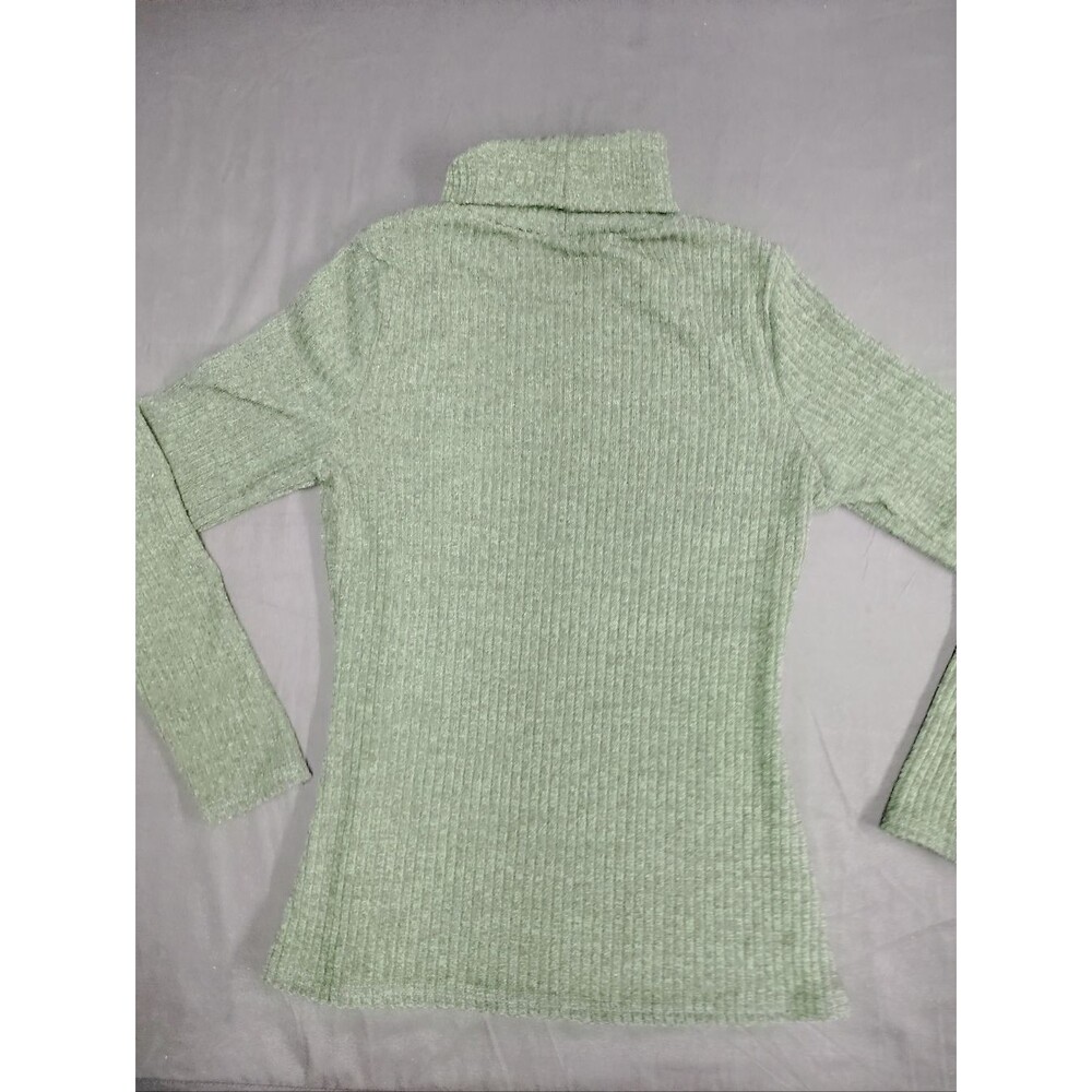 Thick Soft Ribbed Turtleneck Sweater in Emerald Green